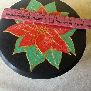 Festive Black and Red Holiday Poinsettia Decor